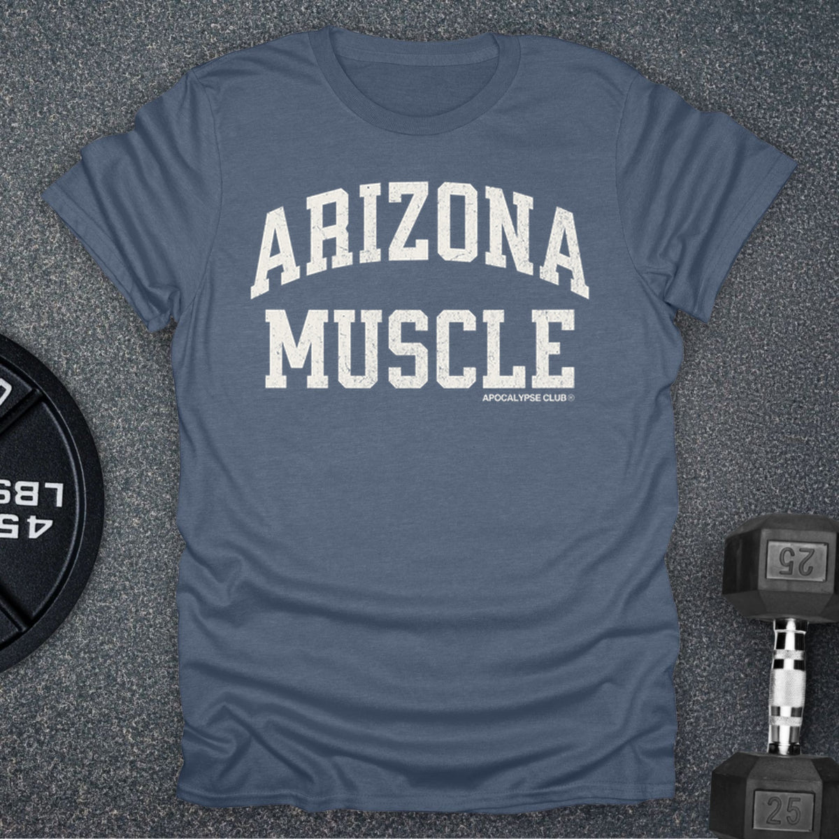 Apocalypse Club Arizona Muscle Heather Indigo gym t-shirt