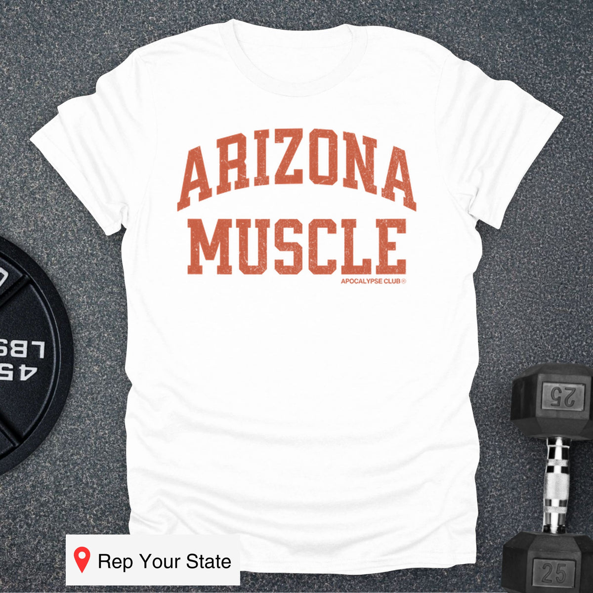 Apocalypse Club Arizona Muscle White gym t-shirt
