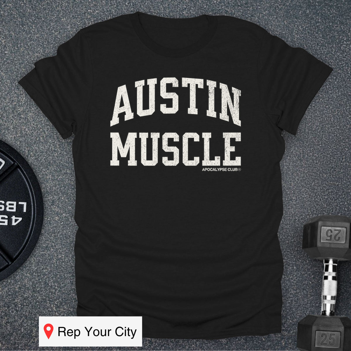 Apocalypse Club Austin Muscle Black gym t-shirt