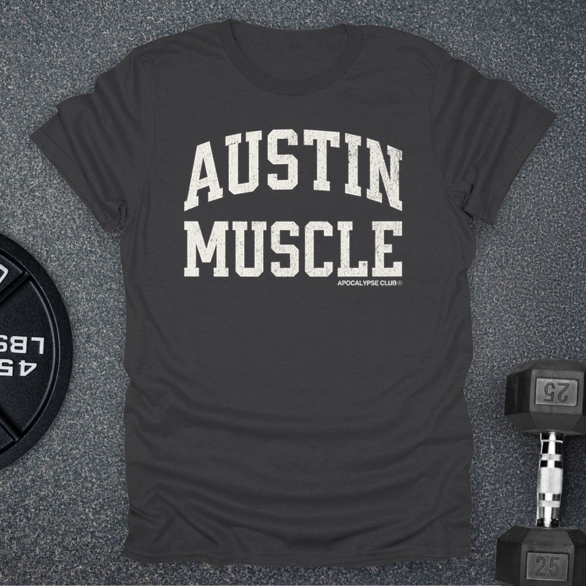 Apocalypse Club Austin Muscle Charcoal gym t-shirt