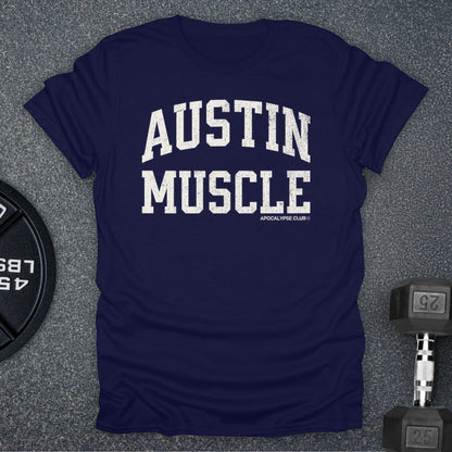 Apocalypse Club Austin Muscle Navy gym t-shirt