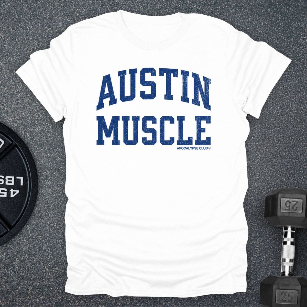 Apocalypse Club Austin Muscle White gym t-shirt