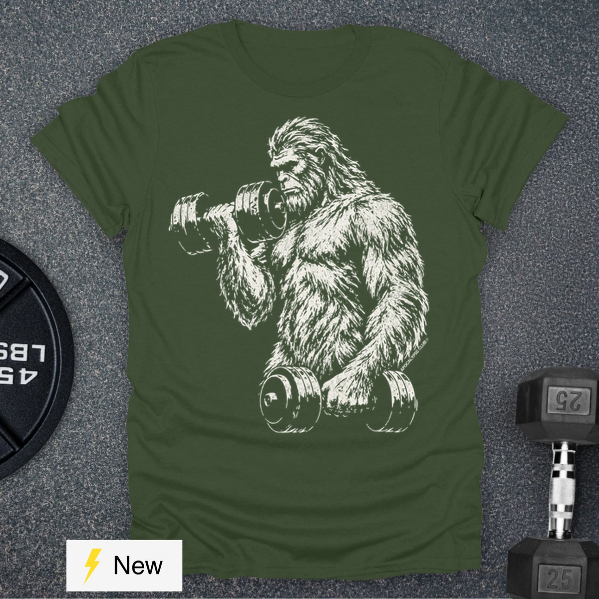 Apocalypse Club Bigfoot Iron Military Green gym t-shirt