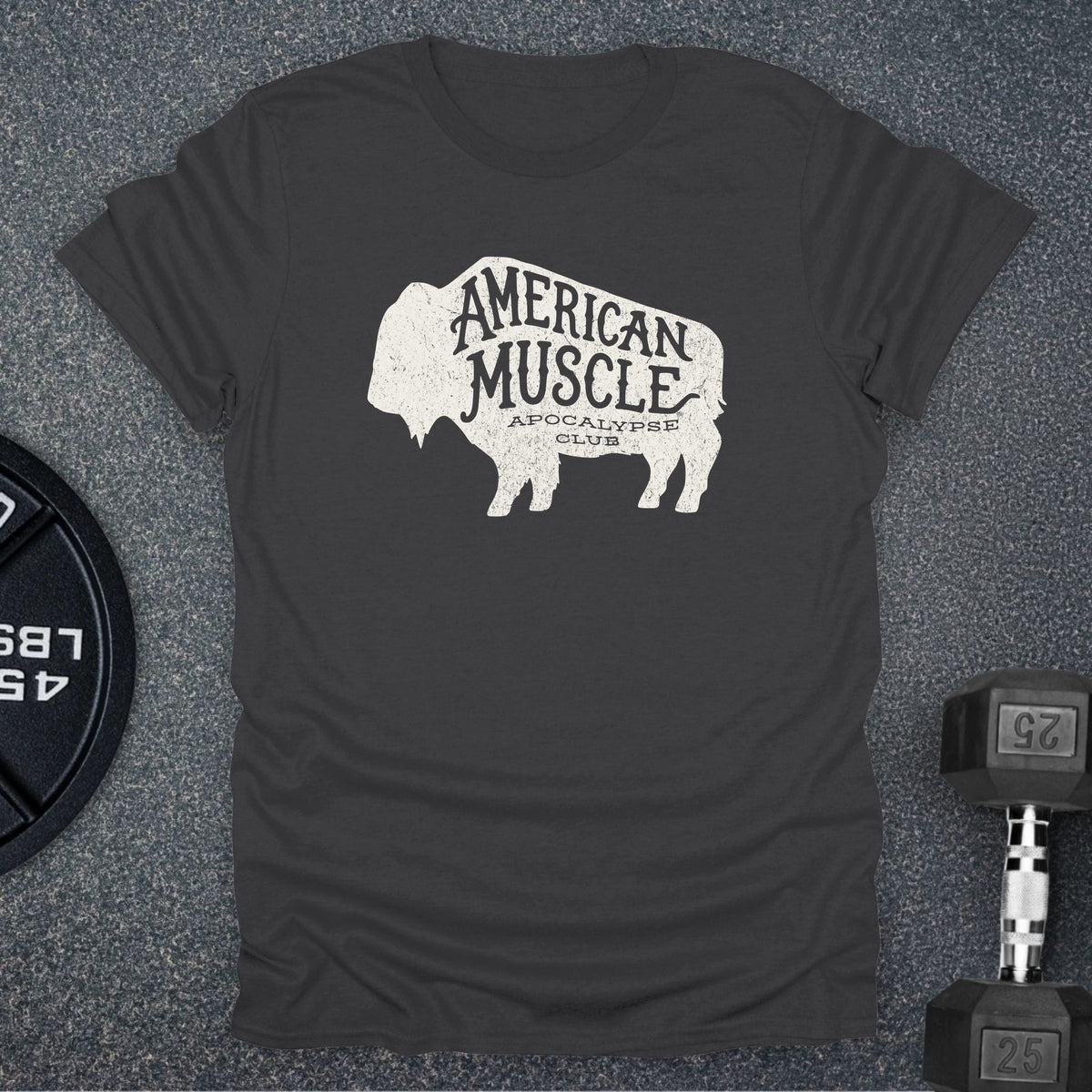 Apocalypse Club Bison Heritage Charcoal gym t-shirt