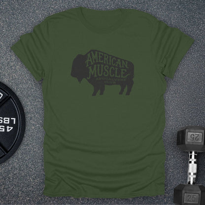 Apocalypse Club Bison Heritage Military Green gym t-shirt