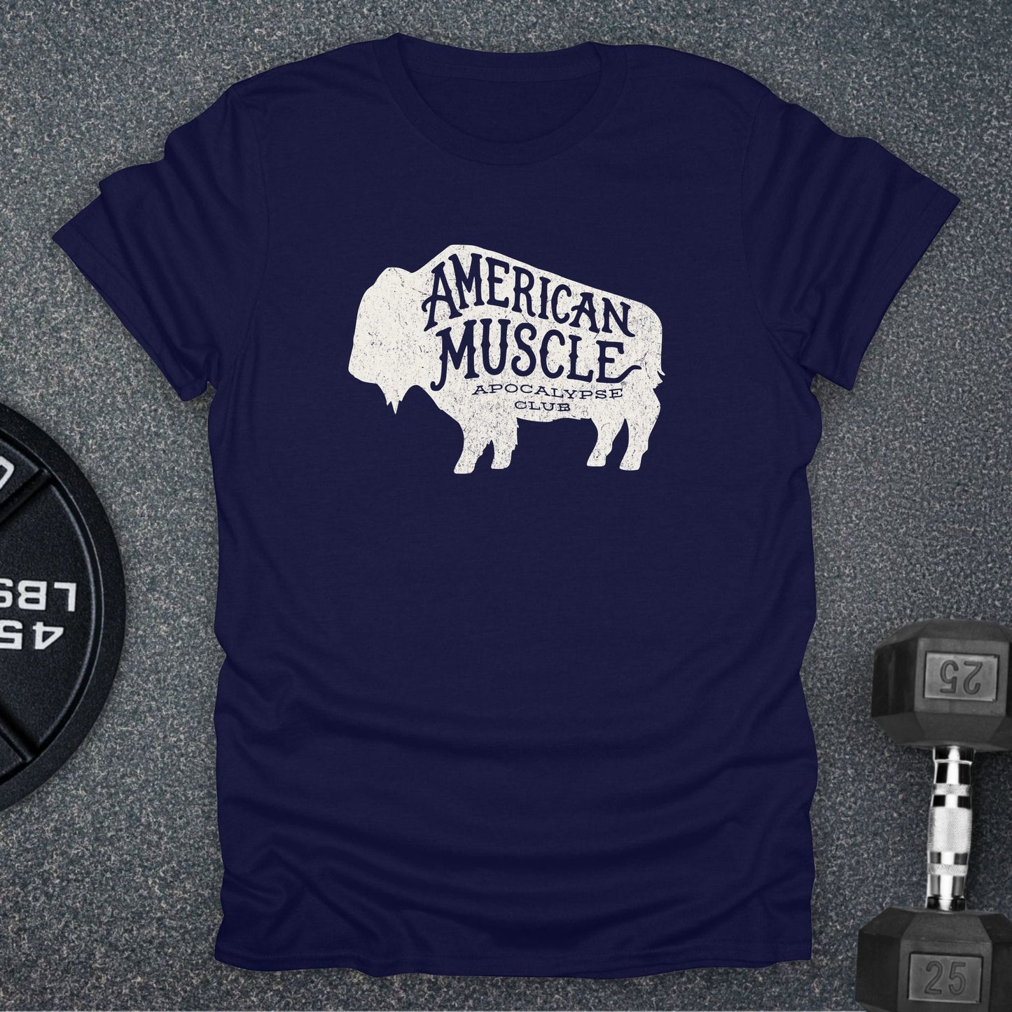 Apocalypse Club Bison Heritage Navy gym t-shirt