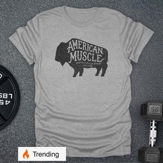 Apocalypse Club Bison Heritage Sport Grey gym t-shirt