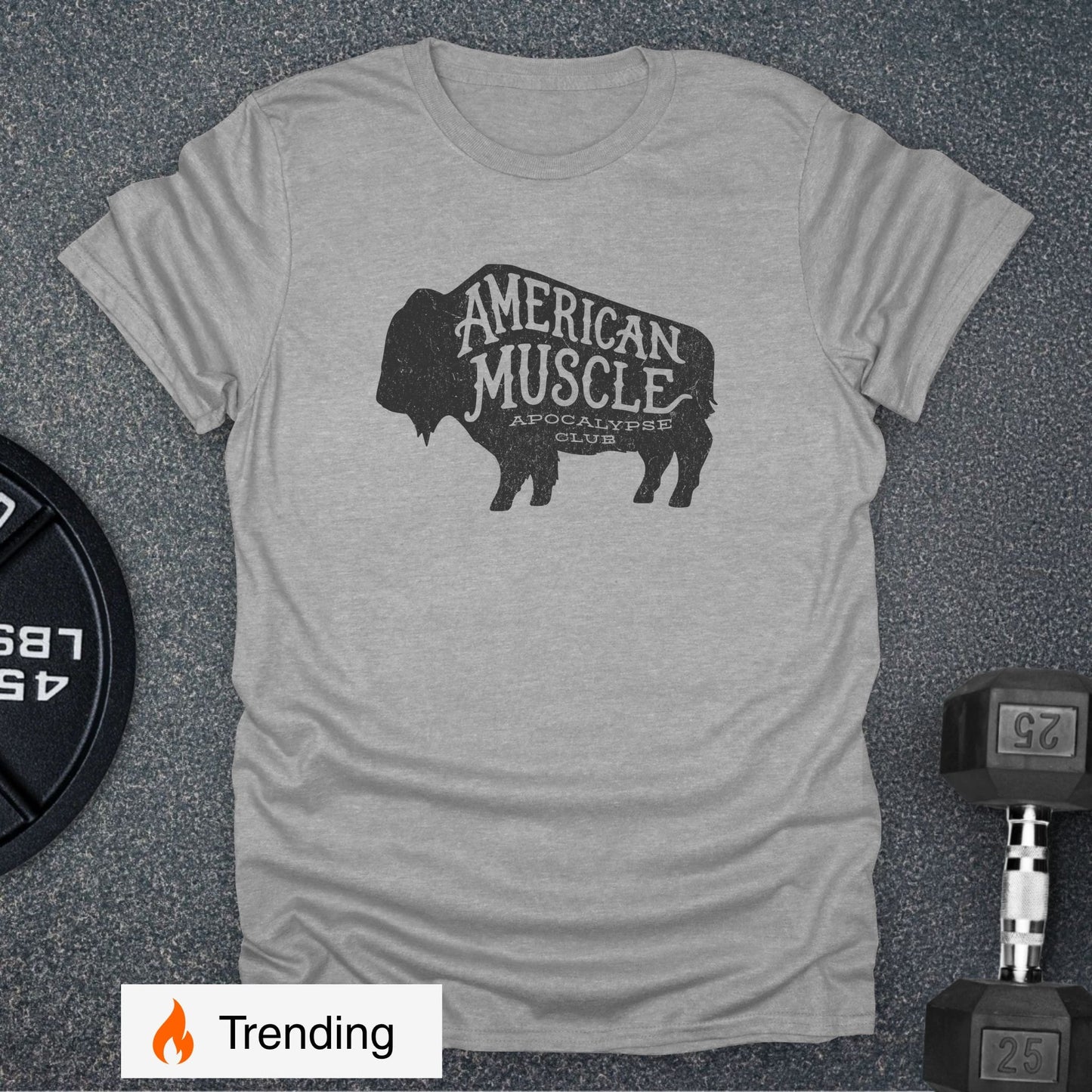 Apocalypse Club Bison Heritage Sport Grey gym t-shirt