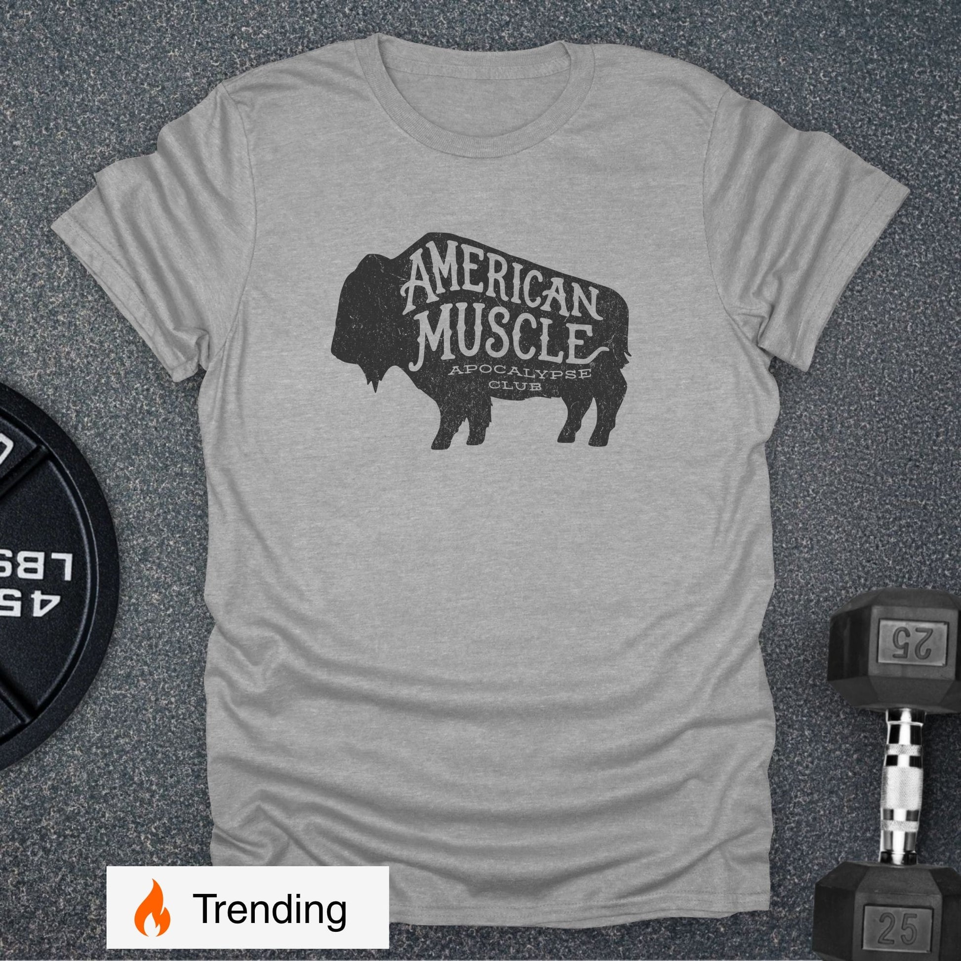 Apocalypse Club Bison Heritage Sport Grey gym t-shirt