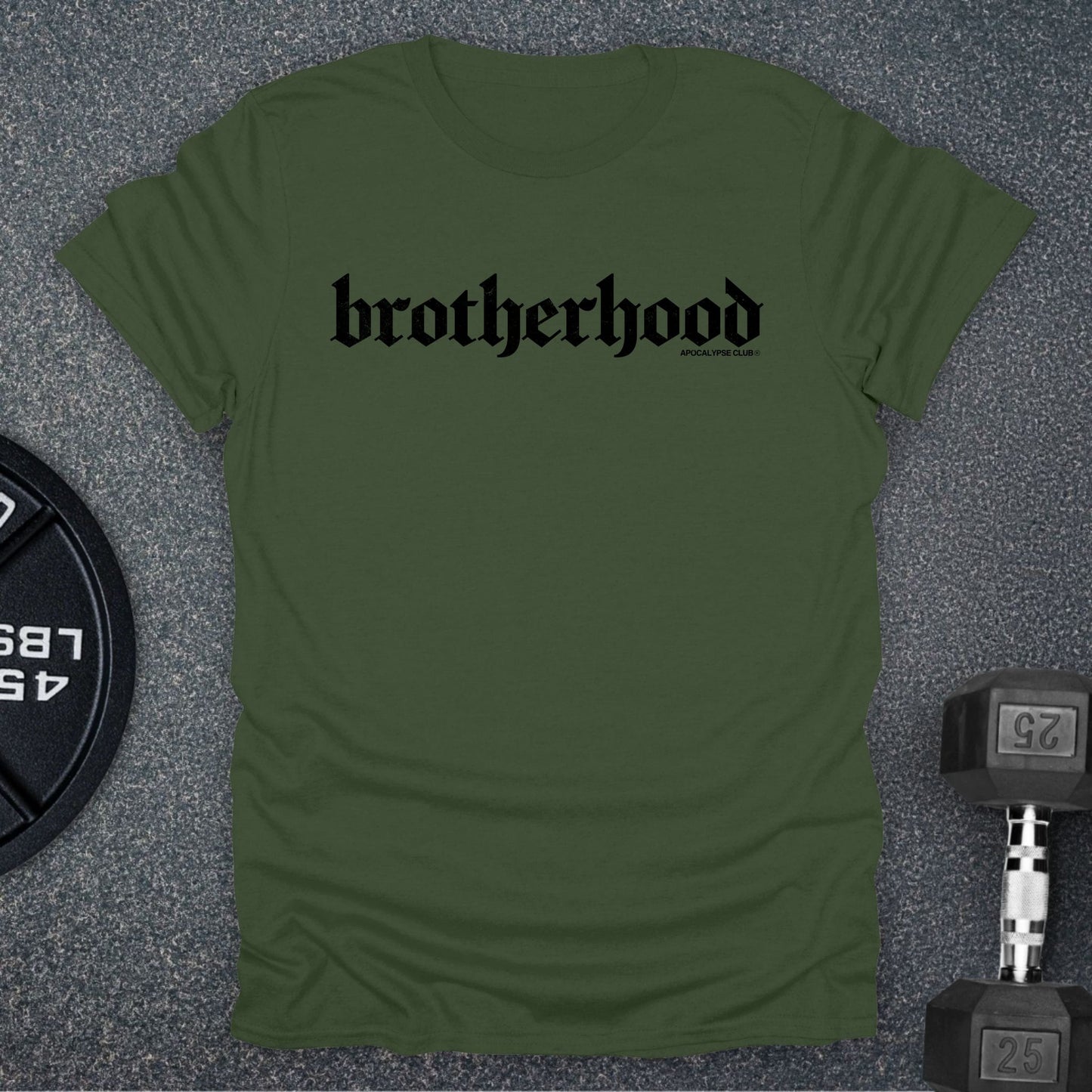 Apocalypse Club Brotherhood DNA Military Green gym t-shirt