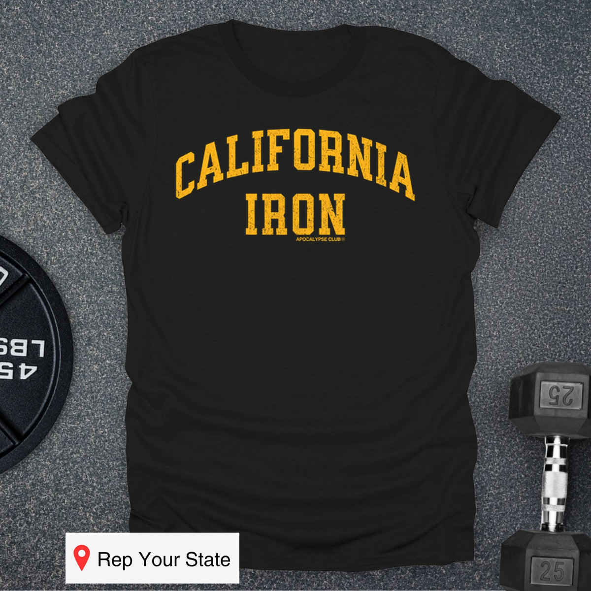 Apocalypse Club California Iron Black gym t-shirt