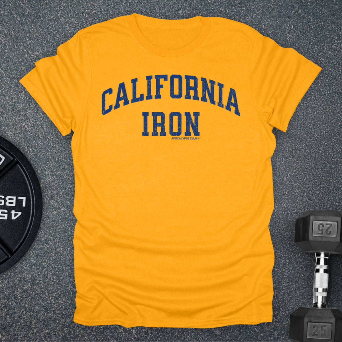 Apocalypse Club California Iron Gold gym t-shirt