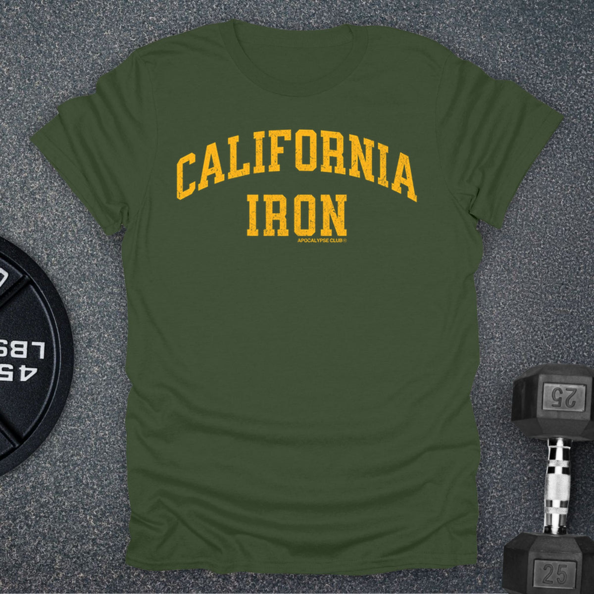 Apocalypse Club California Iron Military Green gym t-shirt