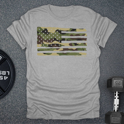 Apocalypse Club Camo Flag Sport Grey gym t-shirt