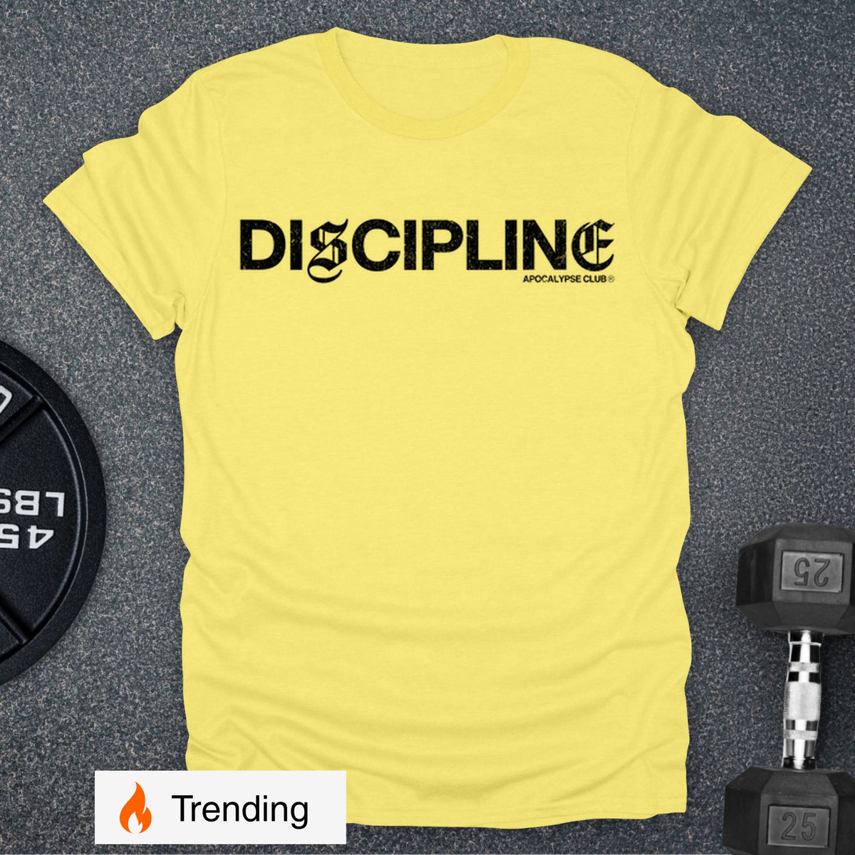 Apocalypse Club Chaos Discipline Cornsilk gym t-shirt