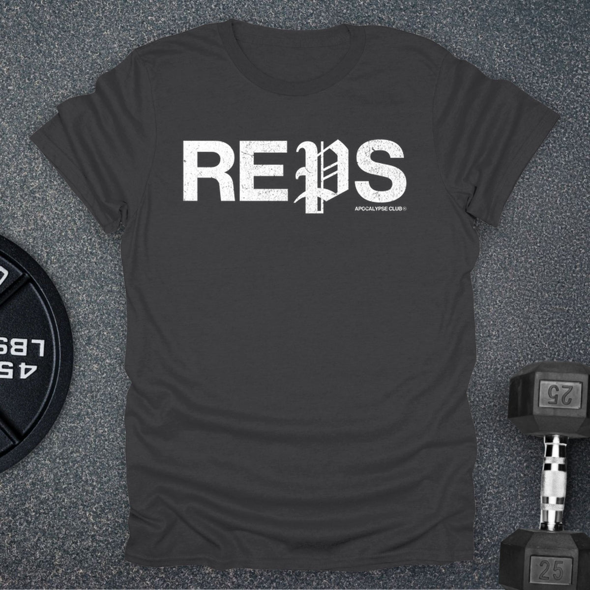 Apocalypse Club Chaos Reps Charcoal gym t-shirt