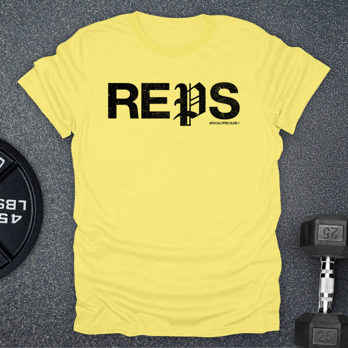 Apocalypse Club Chaos Reps Cornsilk gym t-shirt