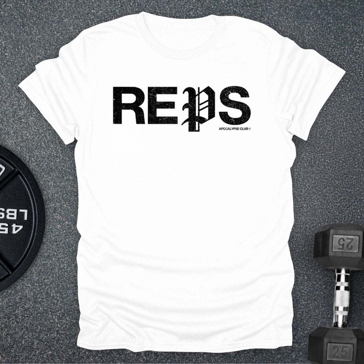 Apocalypse Club Chaos Reps White gym t-shirt