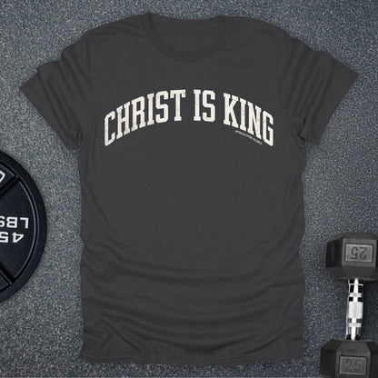 Apocalypse Club Christ Is King Varsity Charcoal gym t-shirt