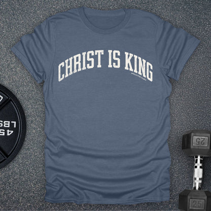 Apocalypse Club Christ Is King Varsity Heather Indigo gym t-shirt