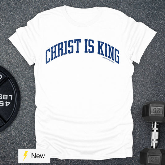 Apocalypse Club Christ Is King Varsity White gym t-shirt
