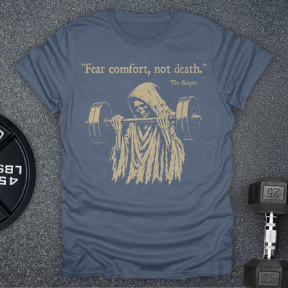 Apocalypse Club Comfort Kills Heather Indigo gym t-shirt