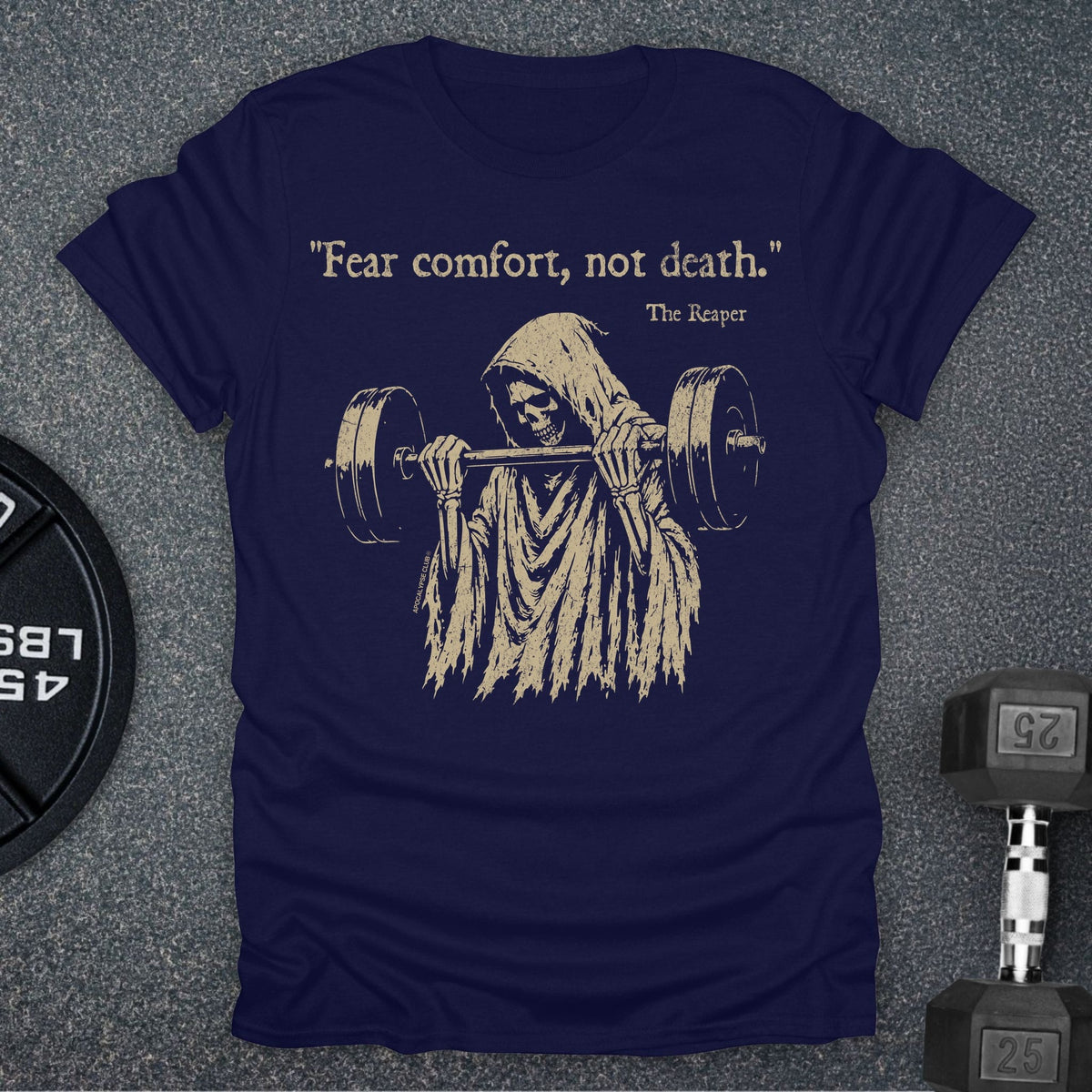 Apocalypse Club Comfort Kills Navy gym t-shirt
