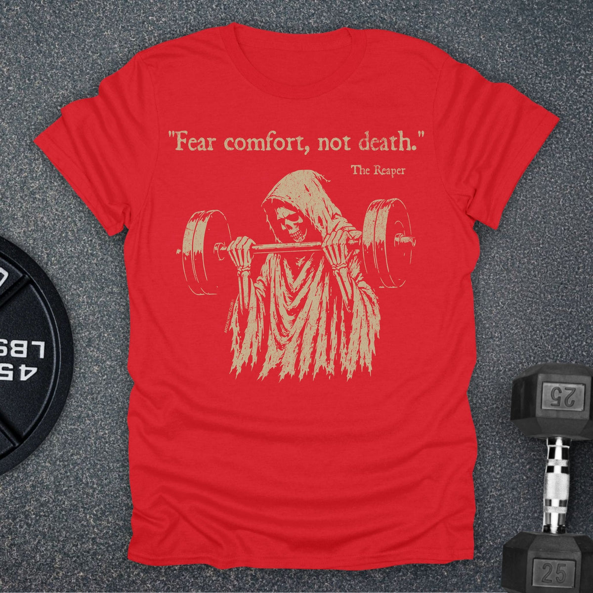Apocalypse Club Comfort Kills Red gym t-shirt