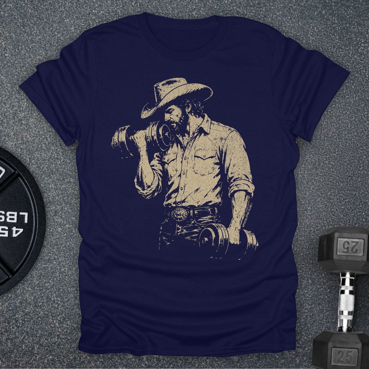 Apocalypse Club Cowboy Iron Navy gym t-shirt