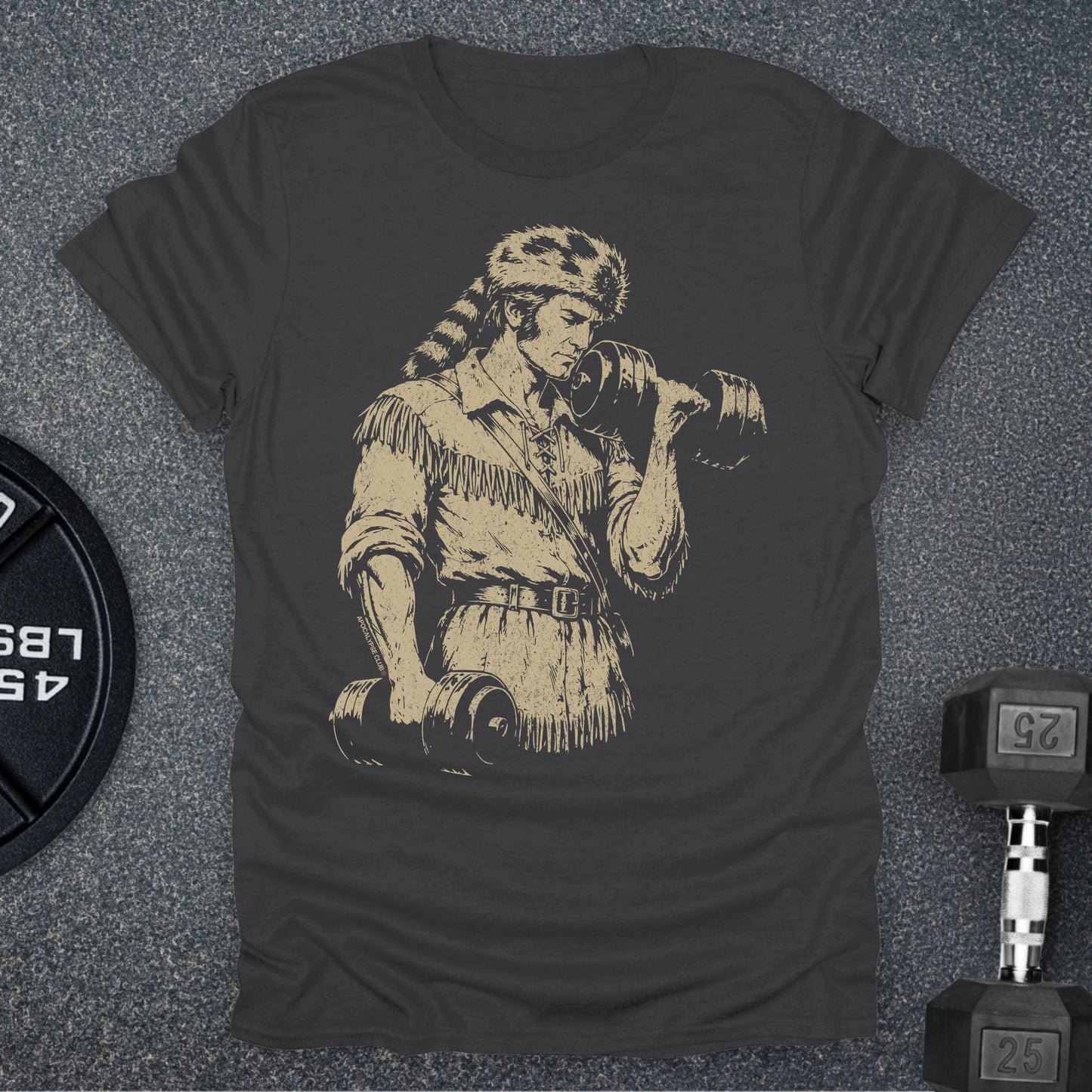 Apocalypse Club Crockett Iron Charcoal gym t-shirt
