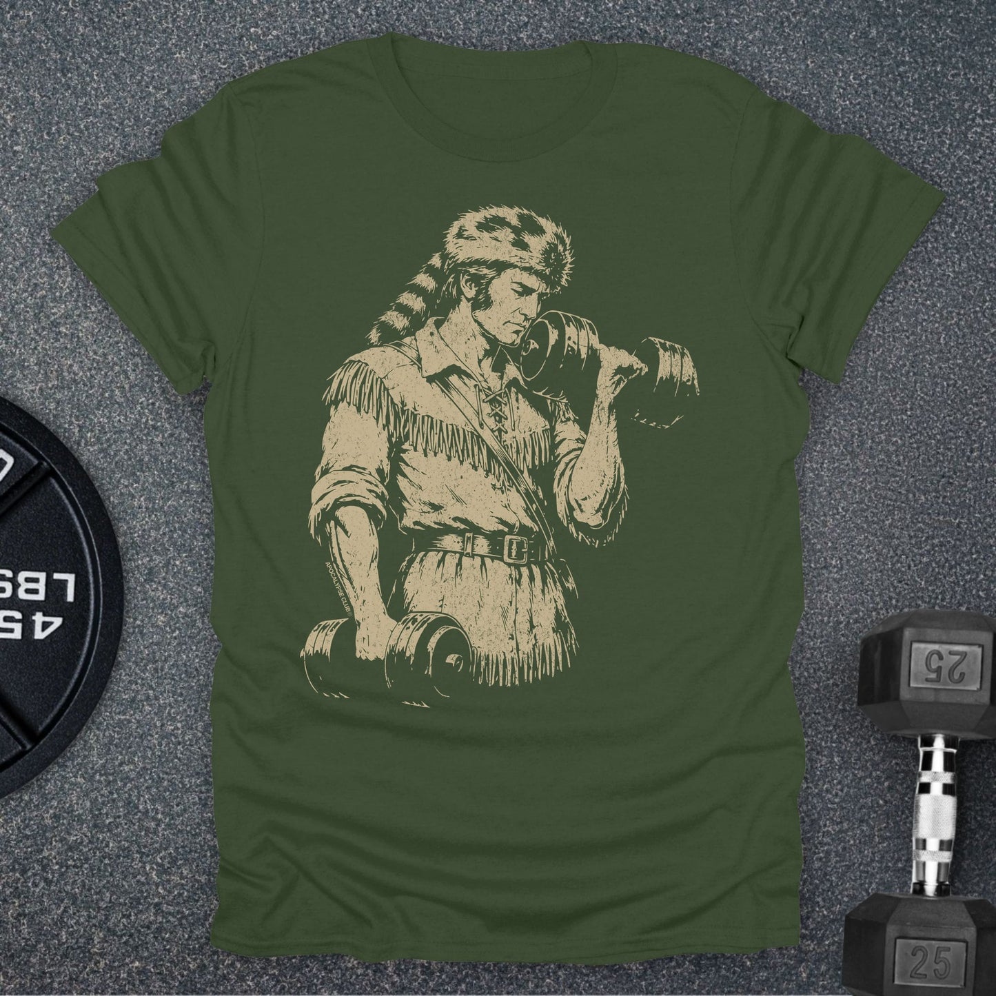 Apocalypse Club Crockett Iron Military Green gym t-shirt