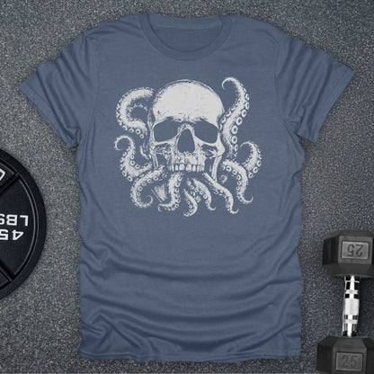 Apocalypse Club Death Below Heather Indigo gym t-shirt