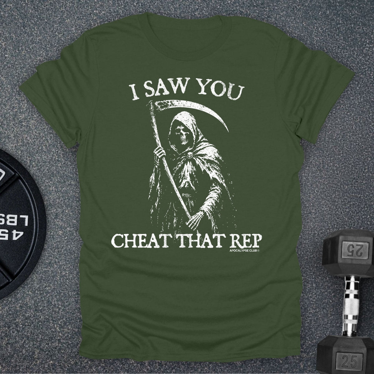 Apocalypse Club Death Saw You Military Green gym t-shirt
