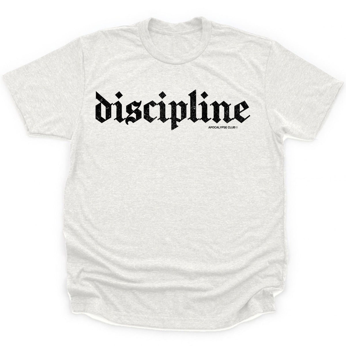 Apocalypse Club Discipline Heather White gym t-shirt