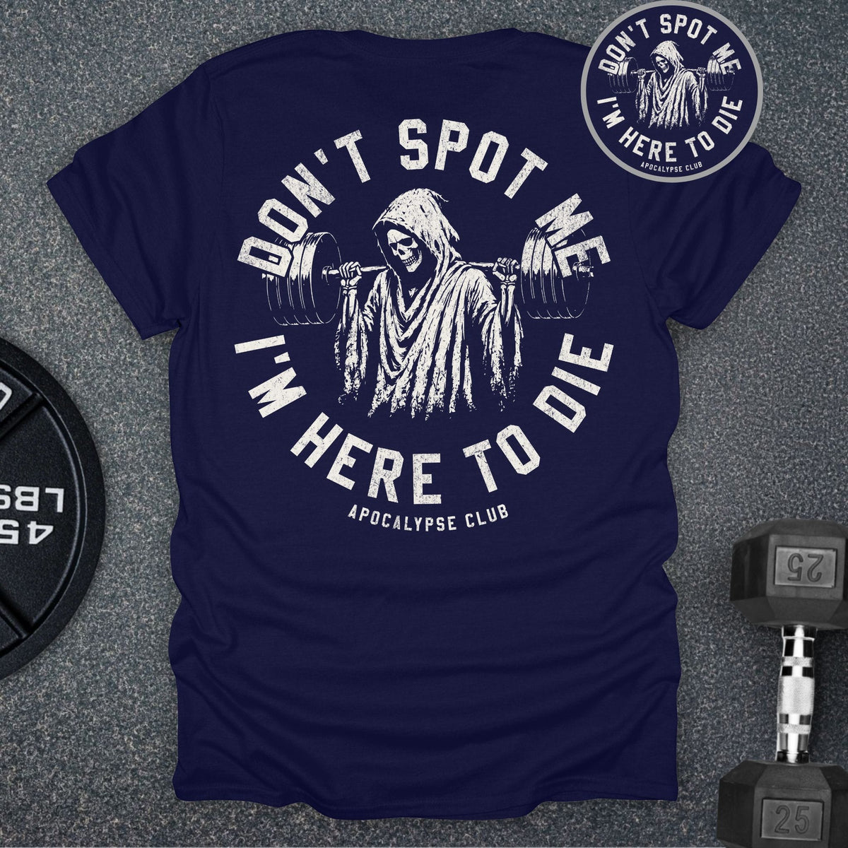 Apocalypse Club Don't Spot Me Crest Club Navy gym t-shirt