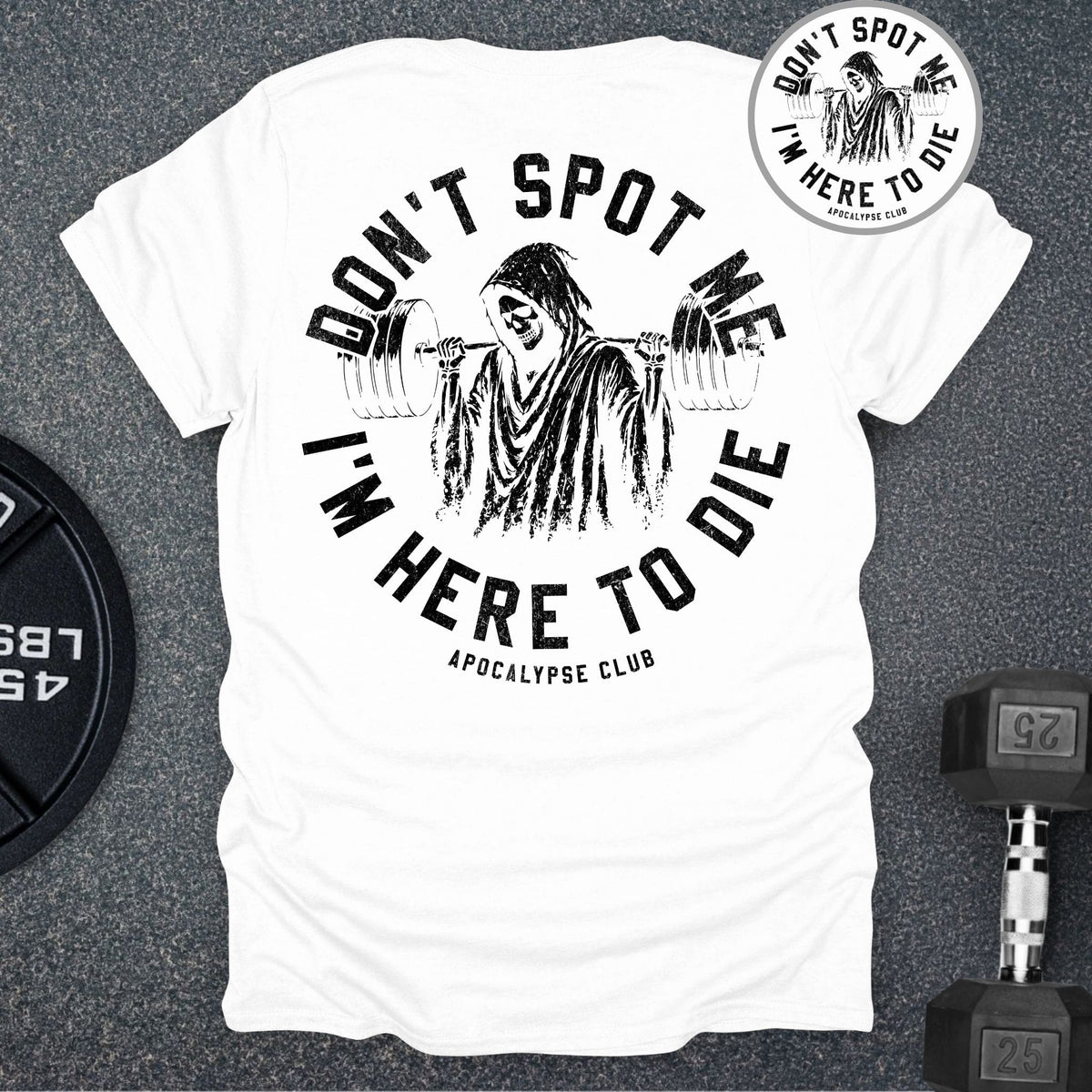 Apocalypse Club Don't Spot Me Crest Club White gym t-shirt
