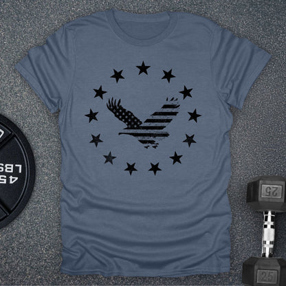 Apocalypse Club Eagle Republic Heather Indigo gym t-shirt