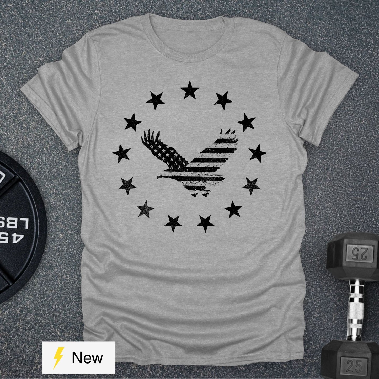 Apocalypse Club Eagle Republic Sport Grey gym t-shirt