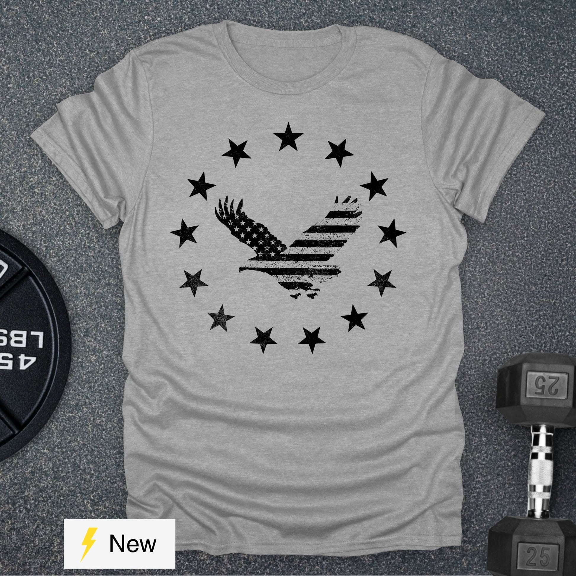 Apocalypse Club Eagle Republic Sport Grey gym t-shirt