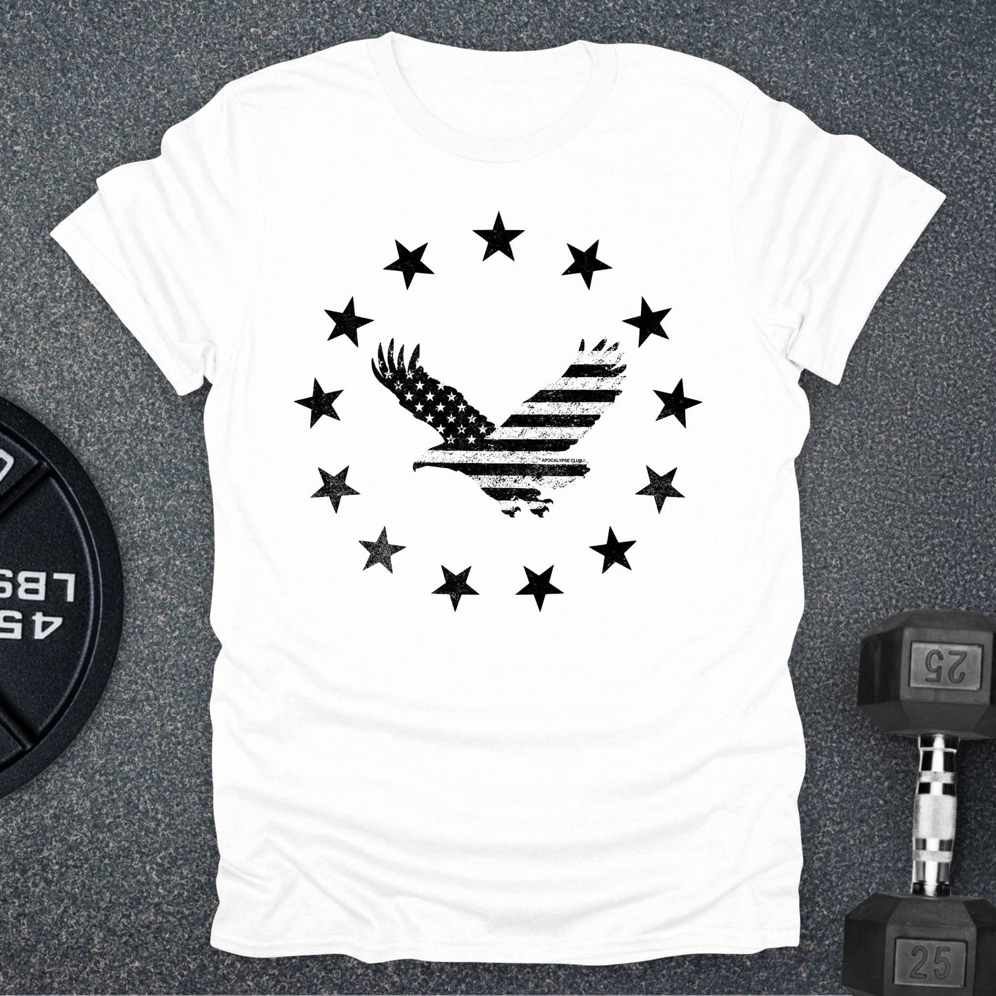 Apocalypse Club Eagle Republic White gym t-shirt
