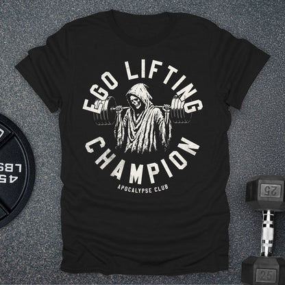 Apocalypse Club Ego Lifting Champion Black gym t-shirt