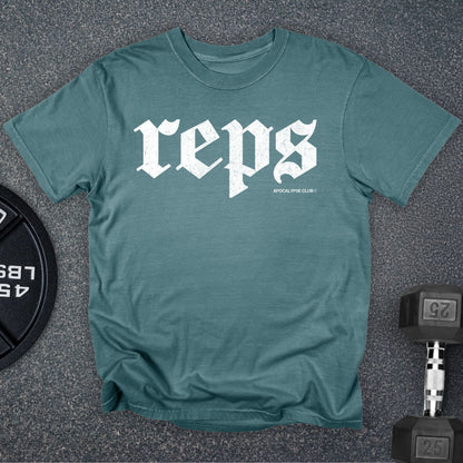 Apocalypse Club Fall Reps Premium Blue Spruce gym t-shirt