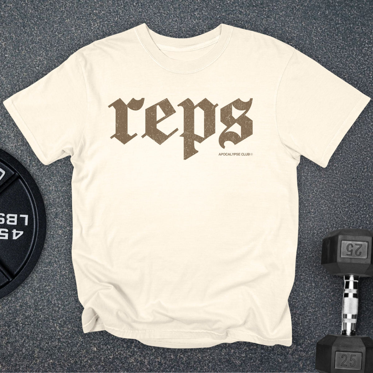 Apocalypse Club Fall Reps Premium Ivory gym t-shirt