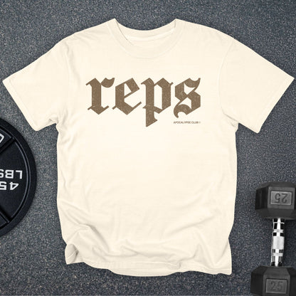 Apocalypse Club Fall Reps Premium Ivory gym t-shirt