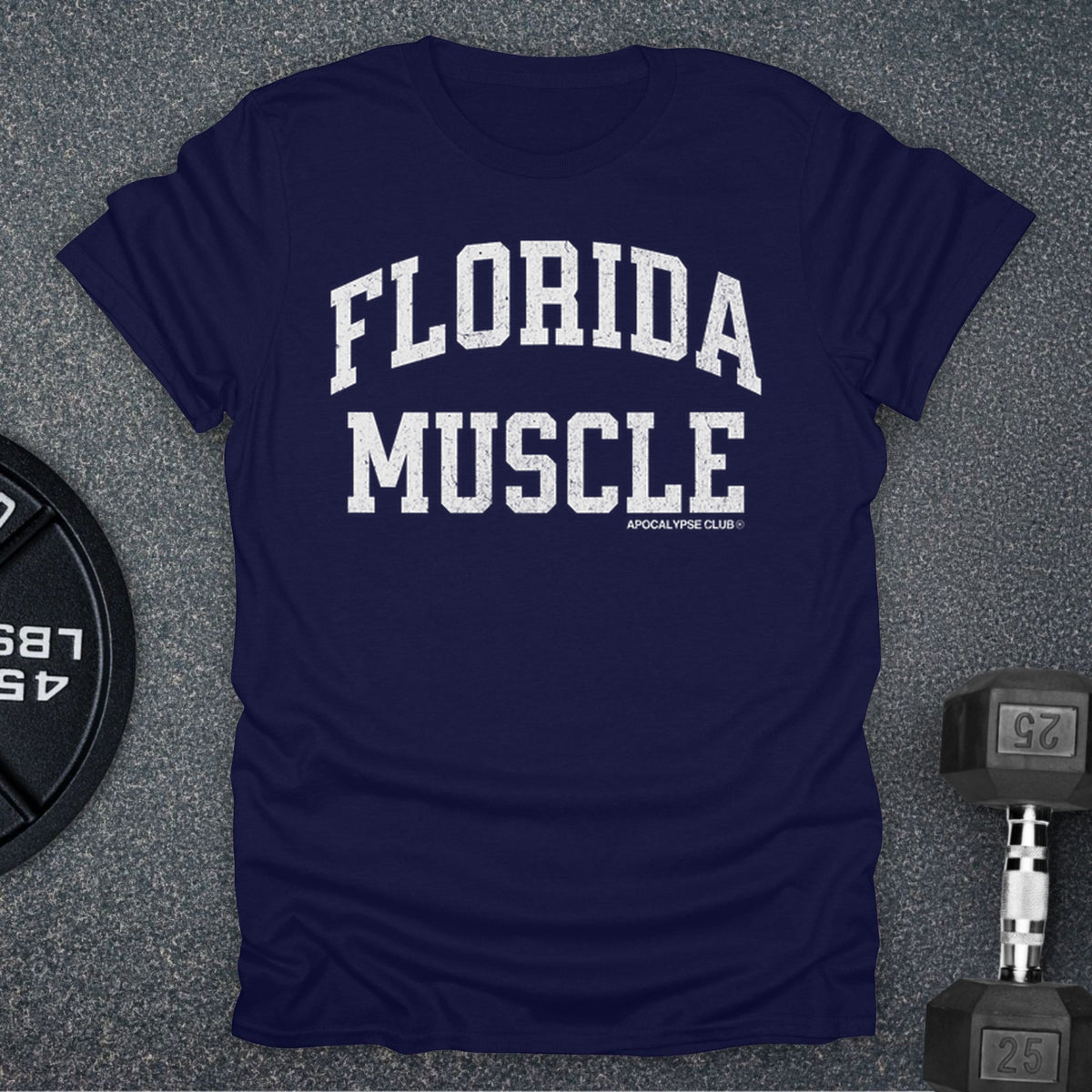 Apocalypse Club Florida Muscle Navy gym t-shirt