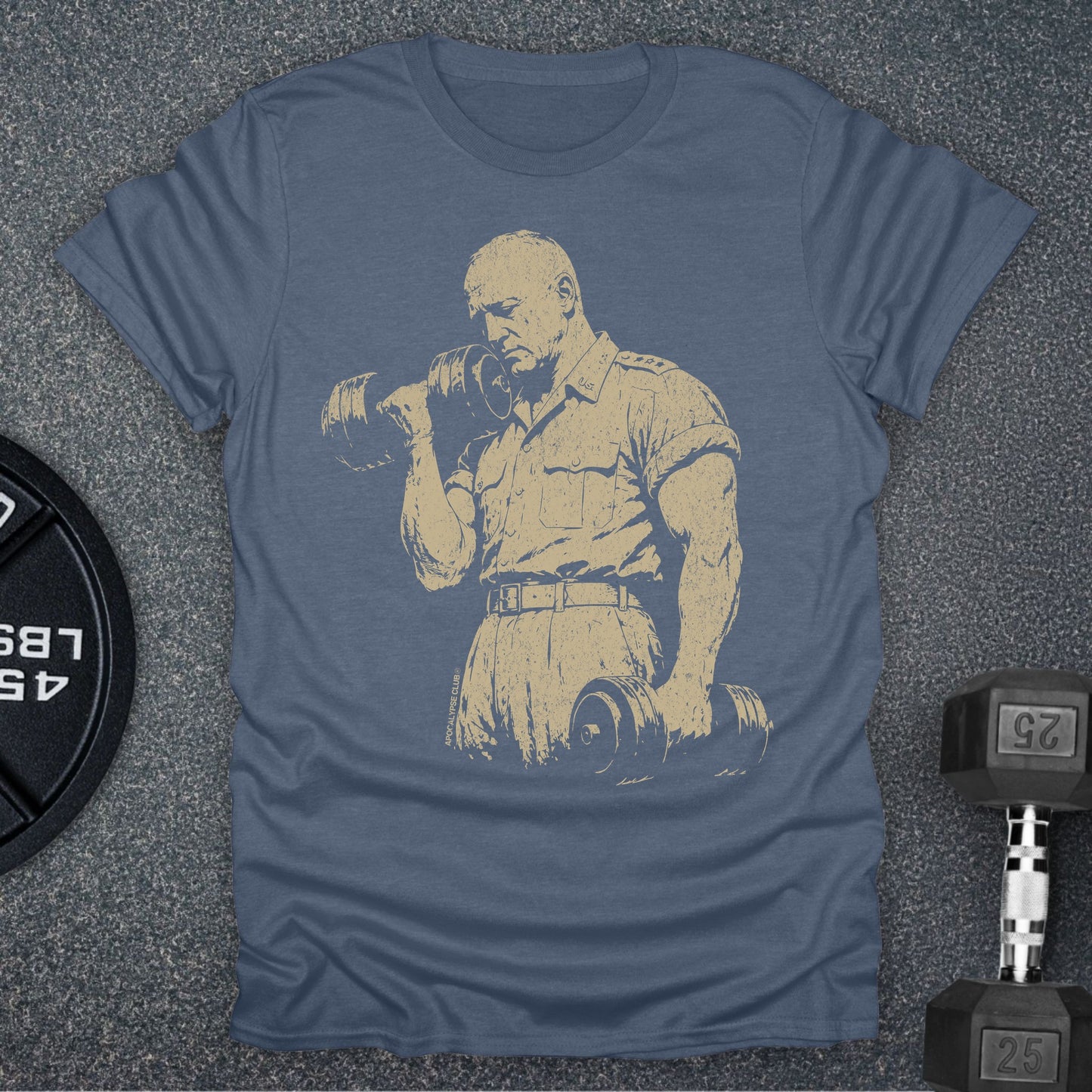 Apocalypse Club General Iron Heather Indigo gym t-shirt