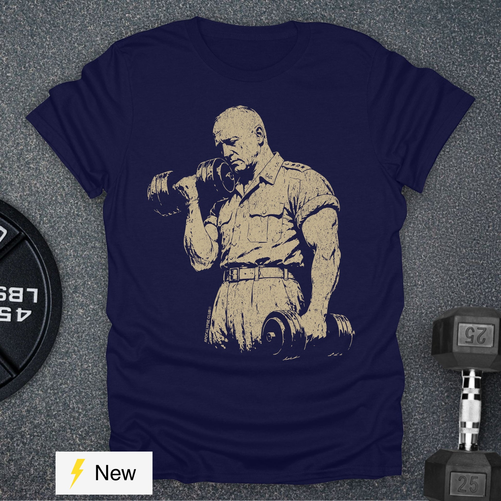Apocalypse Club General Iron Navy gym t-shirt