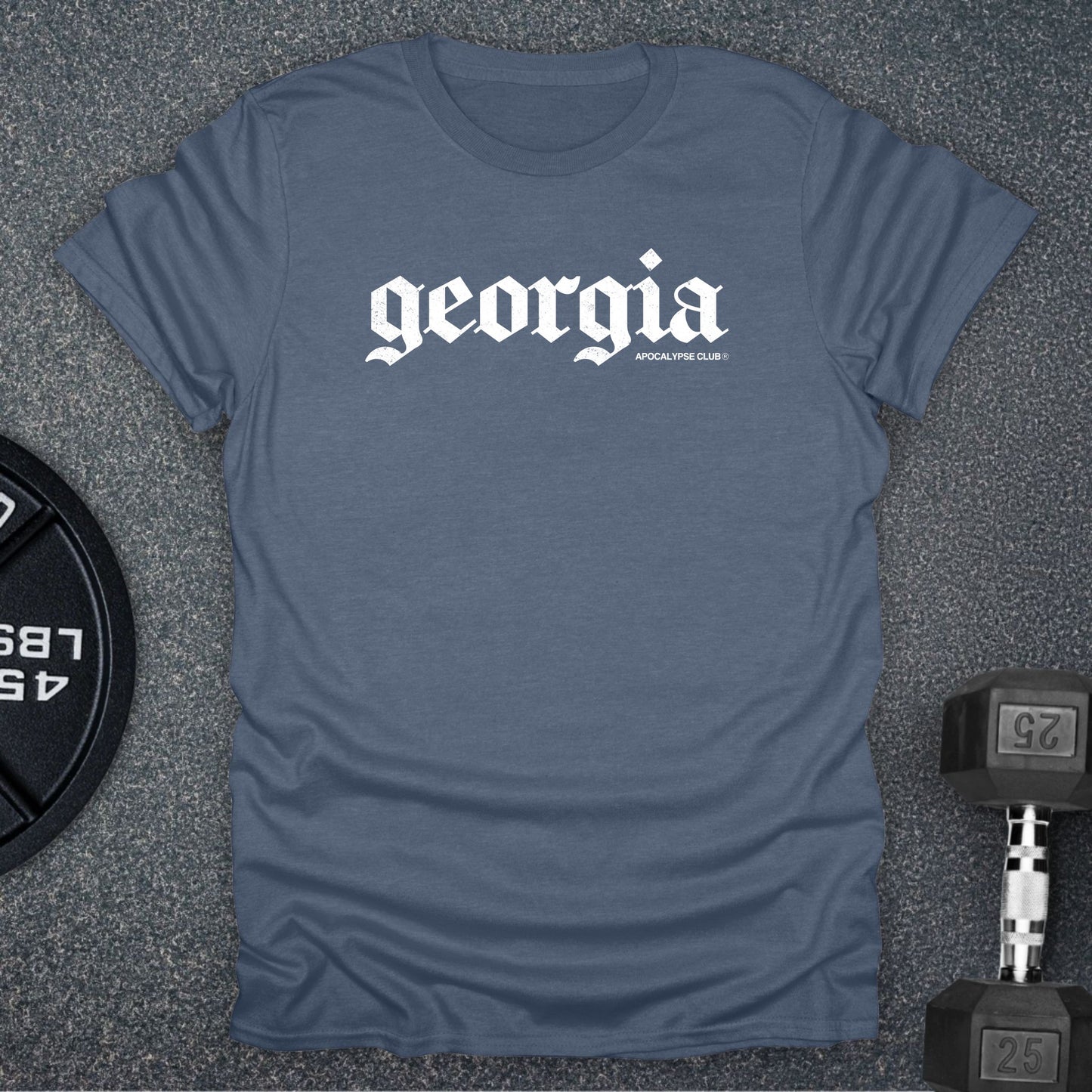 Apocalypse Club Georgia DNA Heather Indigo gym t-shirt