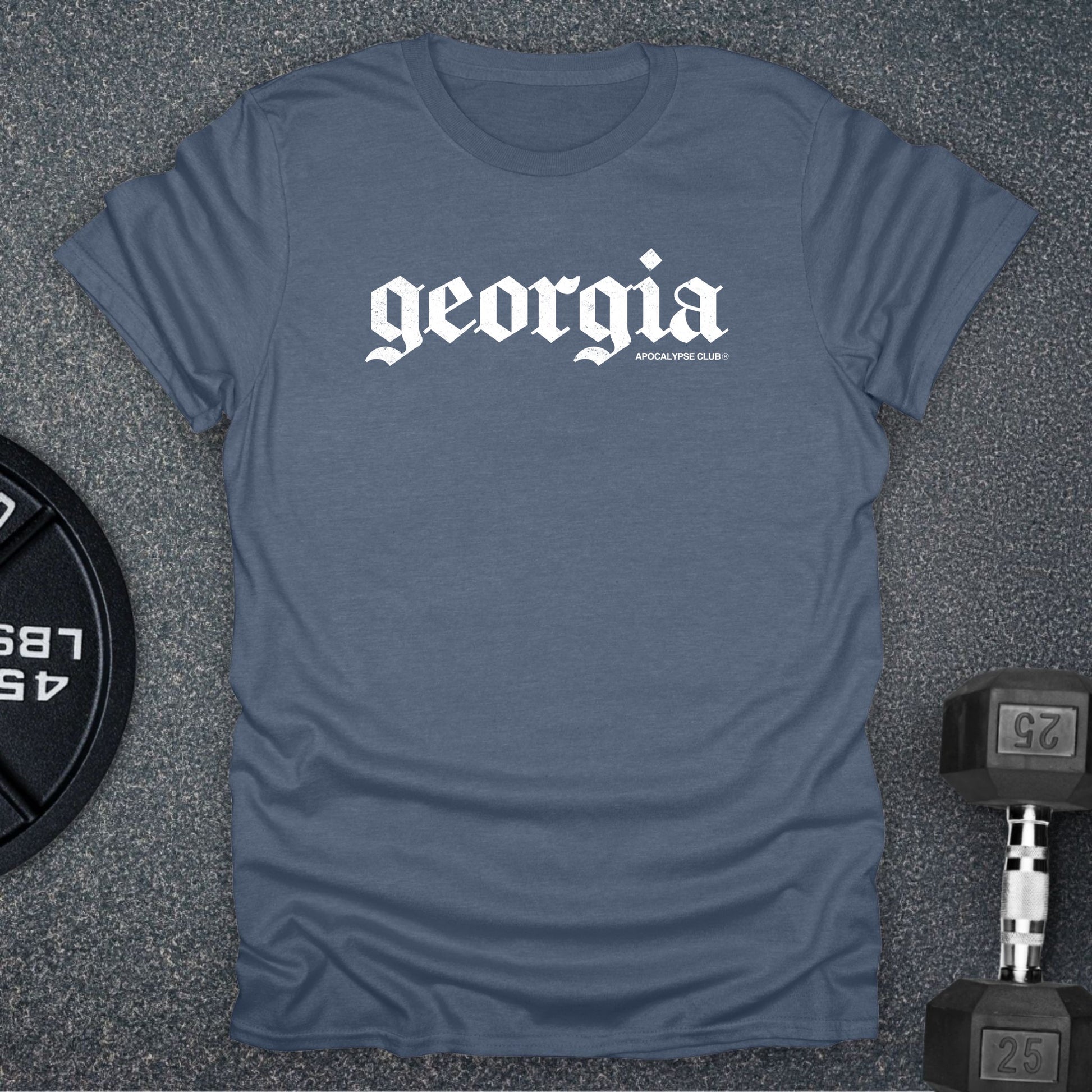 Apocalypse Club Georgia DNA Heather Indigo gym t-shirt