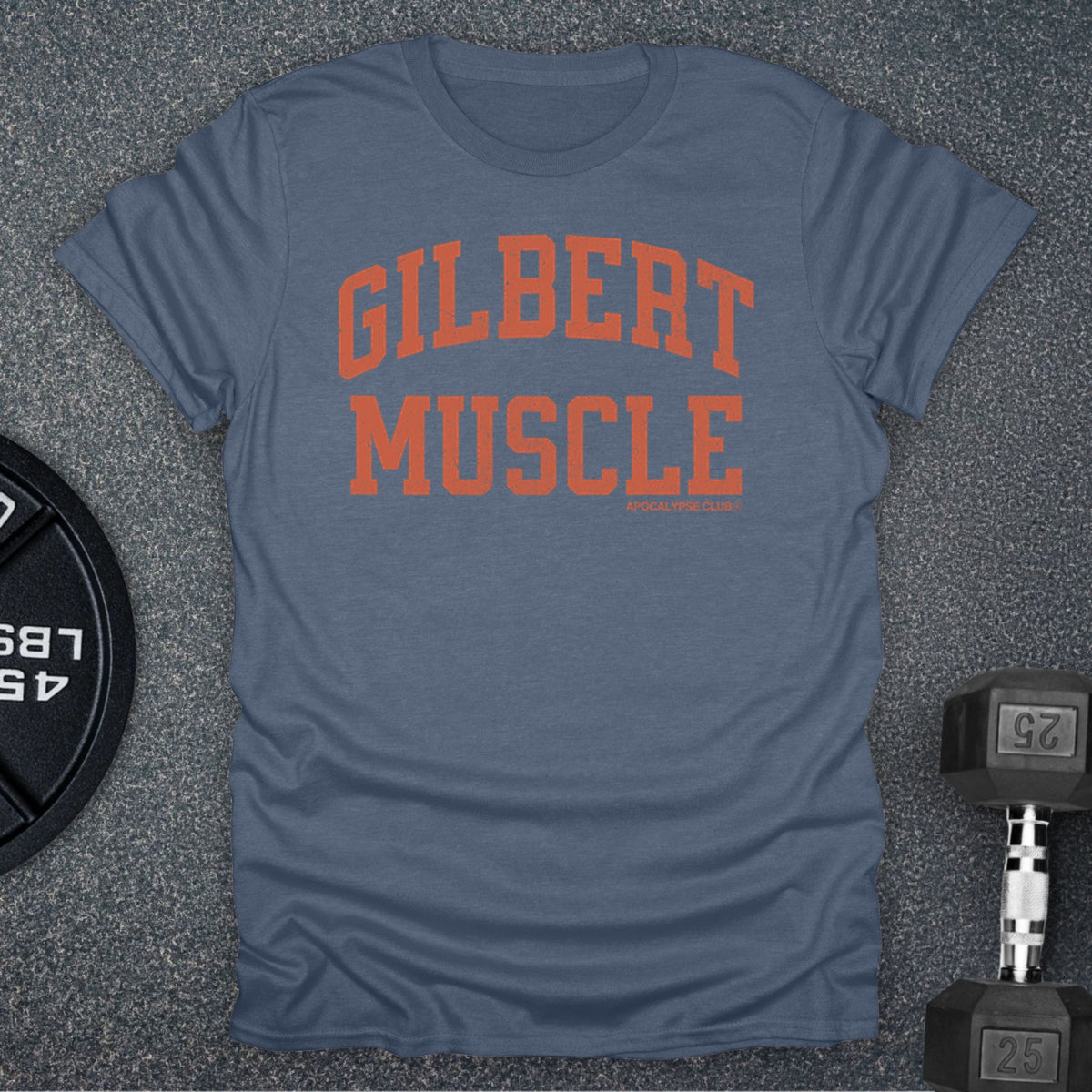 Apocalypse Club Gilbert Muscle Heather Indigo gym t-shirt
